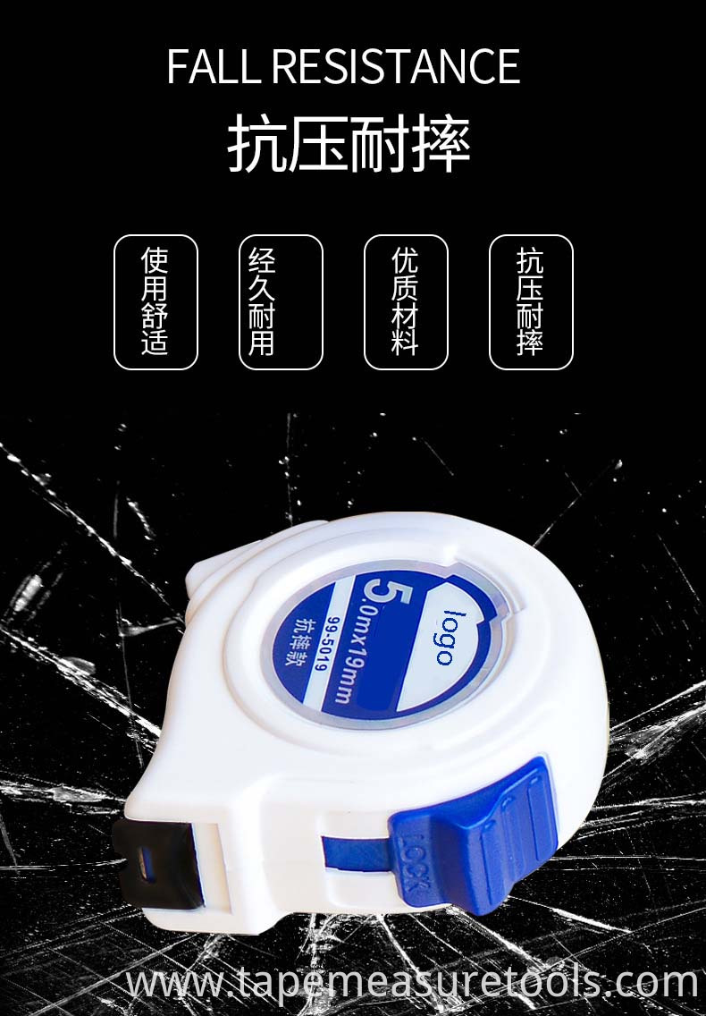 3M 5M 7.5m 10M New fashion design Steel White tape measure with logo